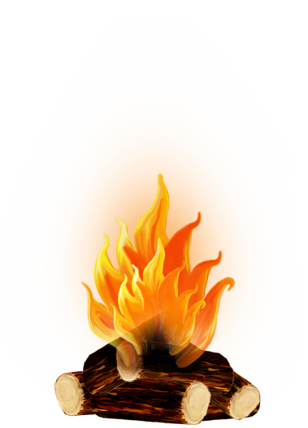 Костер на прозрачном фоне