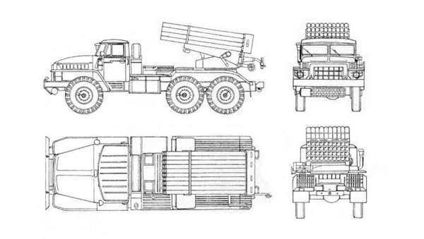 РСЗО град чертежи