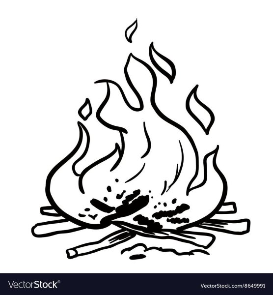 Костер раскраска для детей