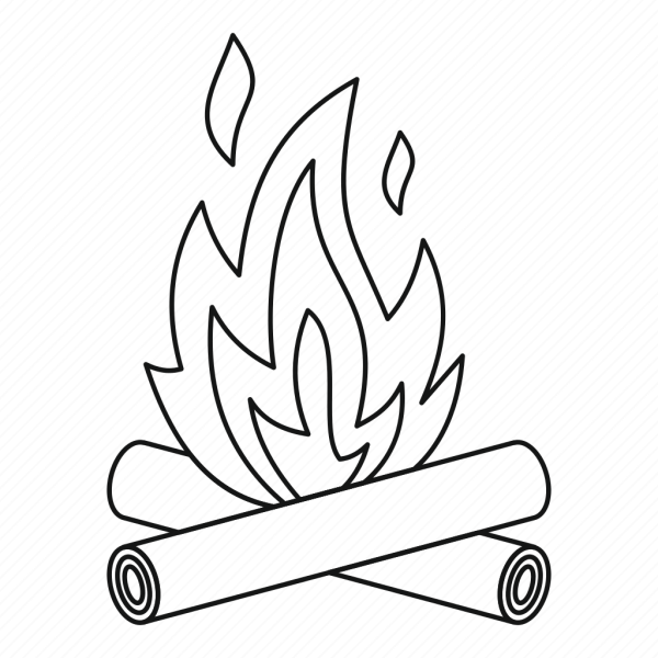 Костер трафарет