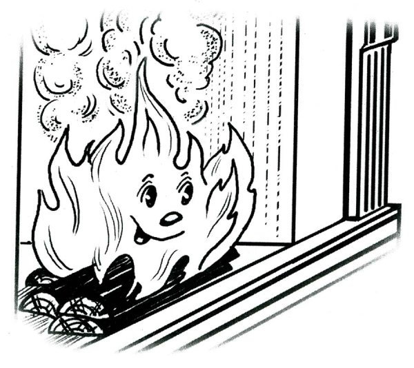 Огонь раскраска для детей