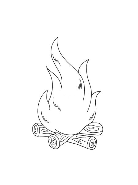 Костер раскраска для детей