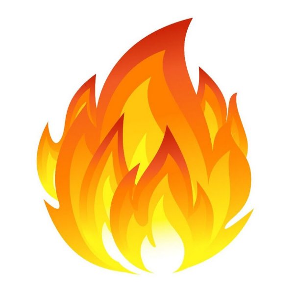 Огонь на белом фоне