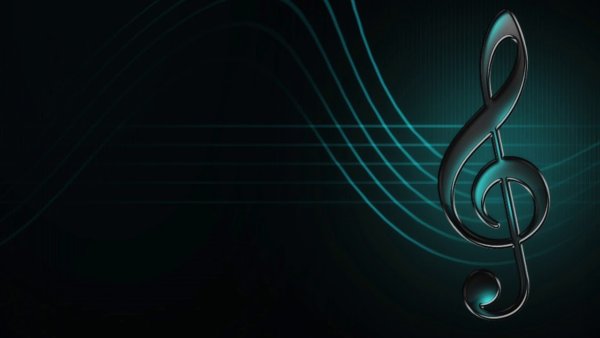 Ноты на темном фоне