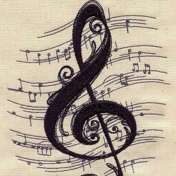 Скрипичный ключ рисунок красками