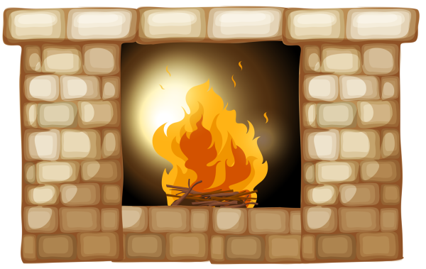 Огонь в печи вектор