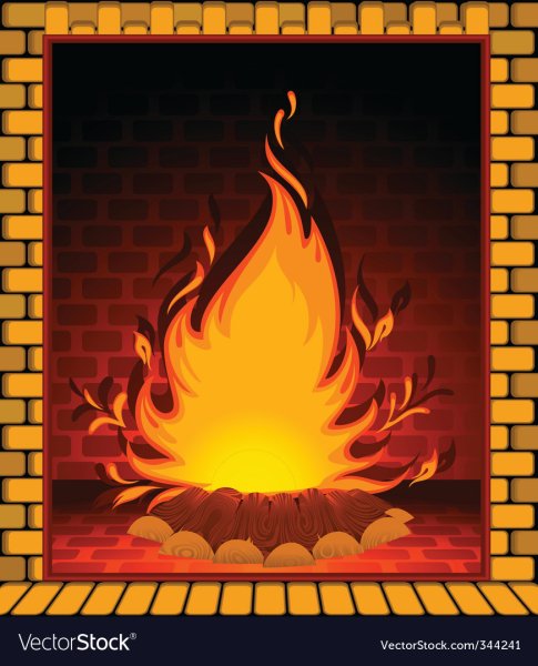 Нарисовать огонь в камине
