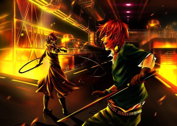 Парень с хлыстом аниме арт