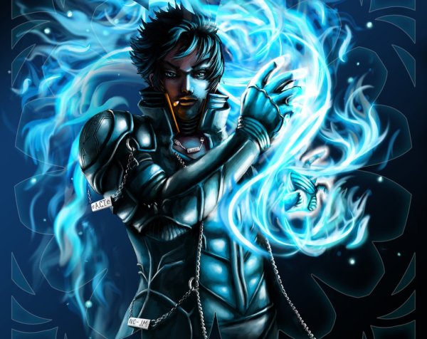 Парень в синем пламени