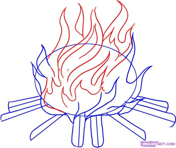 Костер нарисованный