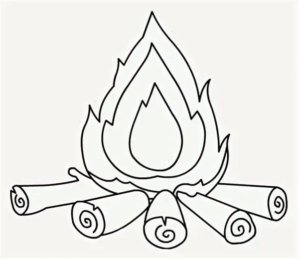 Огонь раскраска для детей