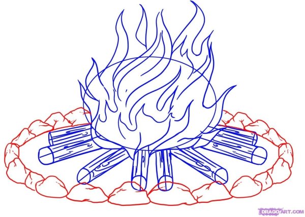 Костер рисунок