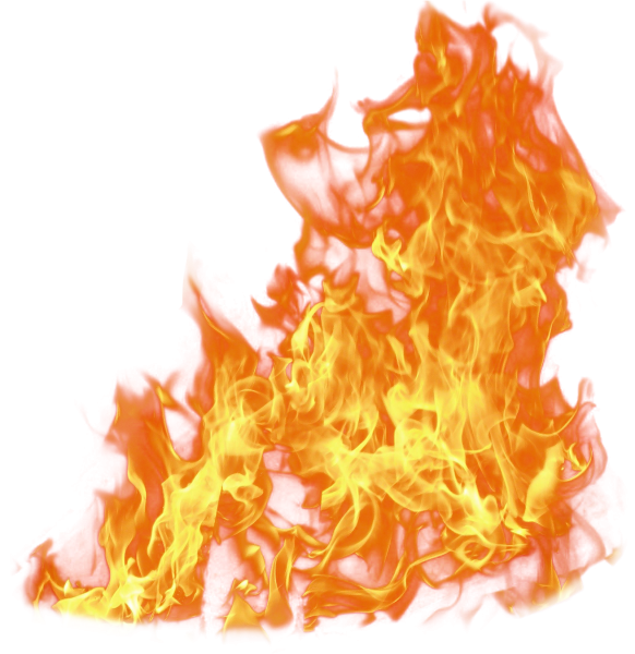Огонь на белом фоне
