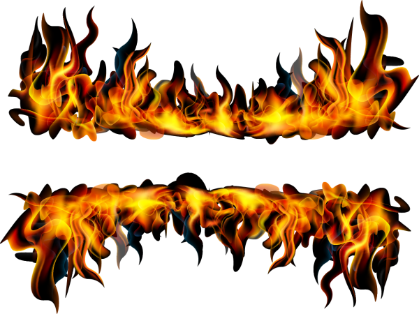 Языки пламени на белом фоне