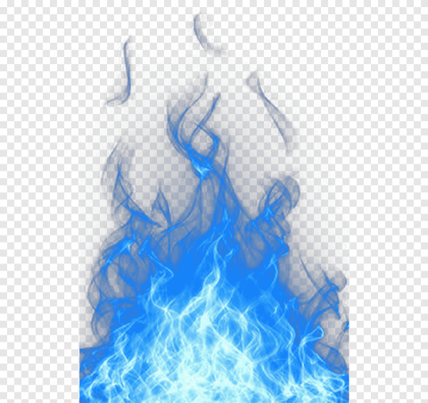 Синий огонь на прозрачном фоне