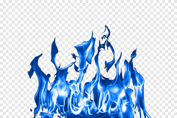 Синий огонь на прозрачном фоне