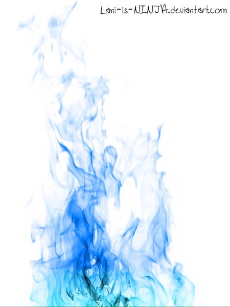 Голубой огонь на белом фоне