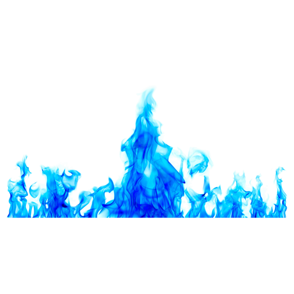 Голубой огонь на белом фоне