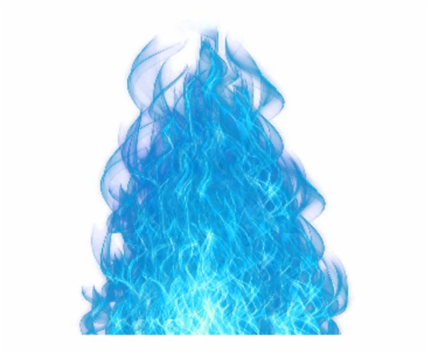 Синий огонь на белом фоне