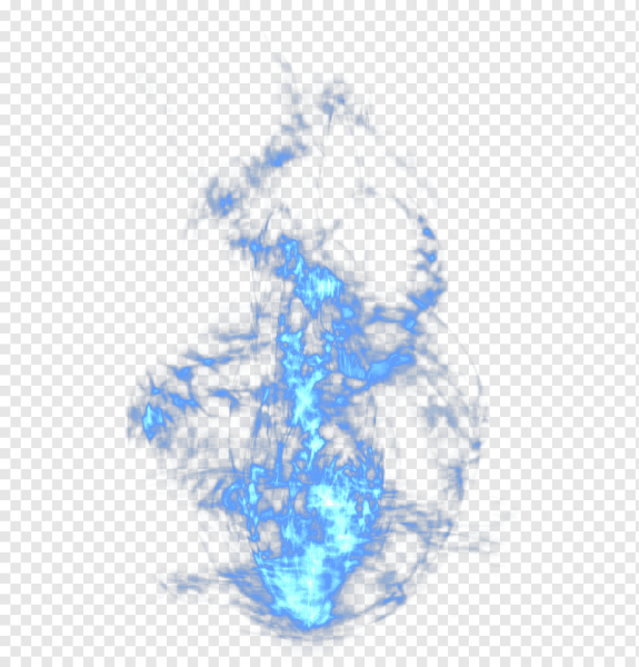 Синий огонь на прозрачном фоне