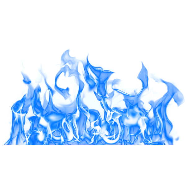 Синее пламя на белом фоне