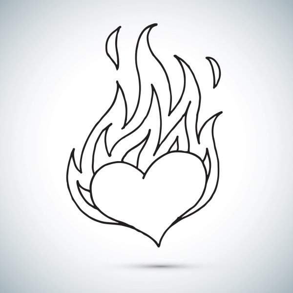 Огонь для срисовки легкие