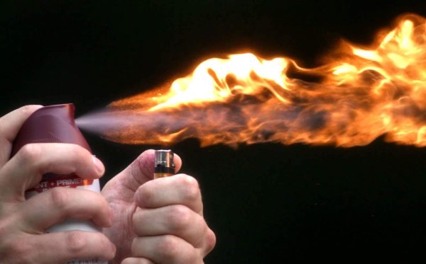 Баллончик и зажигалка