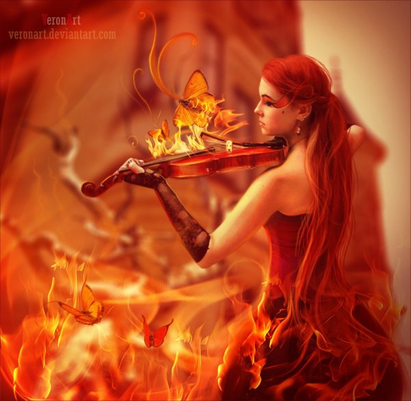 Девушка огонь фэнтези