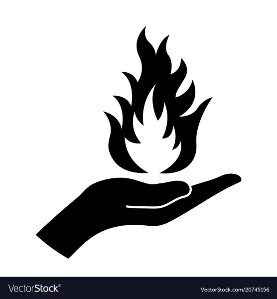 Огонь в руках вектор