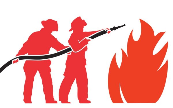 Силуэт пожарного