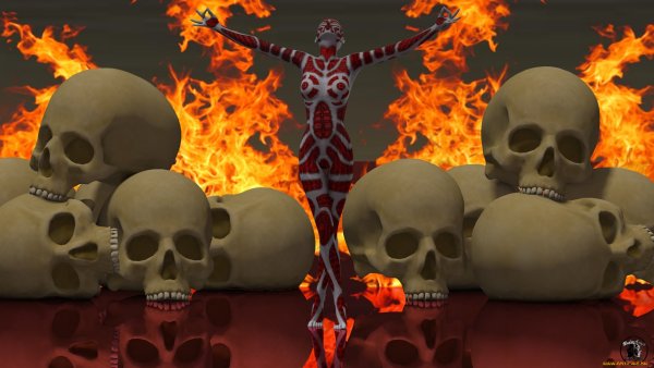 Горящий скелет