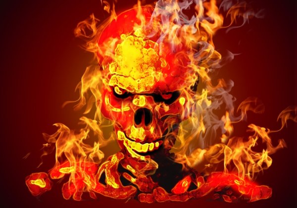 Скелет в огне