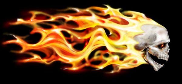 Огонь в форме черепа