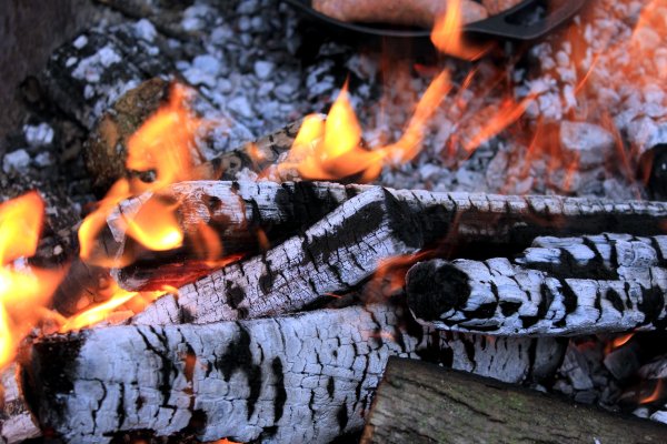 Горение древесины в костре