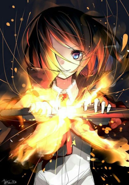 Огненная девушка аниме