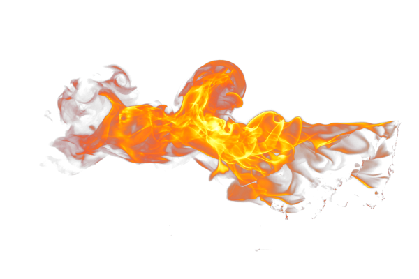 Огонь на прозрачном фоне