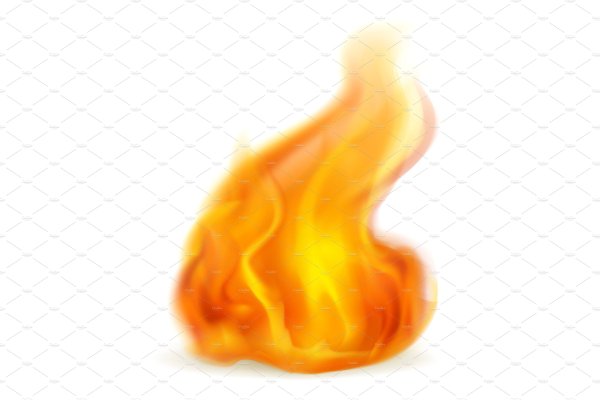 Пламя на белом фоне