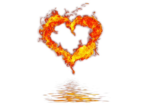 Огненное сердце без фона