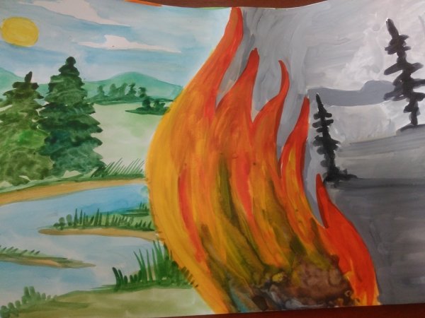 Рисунок на тему пожар