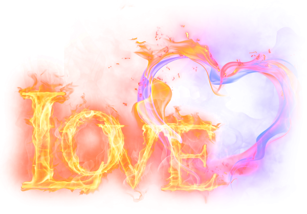 Огненное сердце без фона