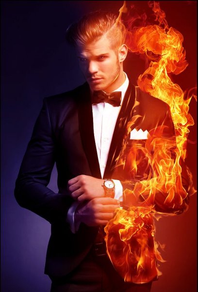 Мужчина огонь