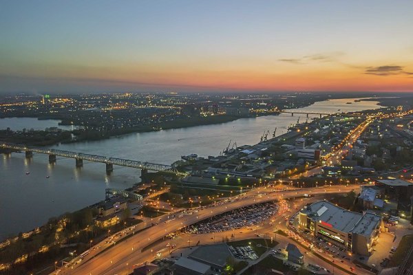 Набережная Новосибирск ночью 2020