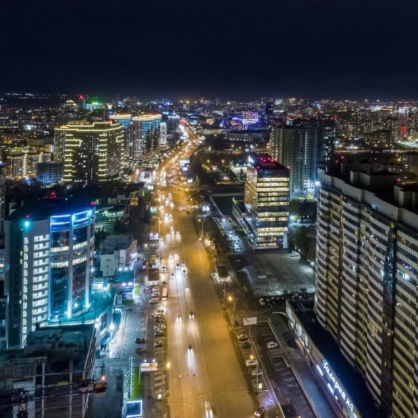 Ночной Новосибирск сверху