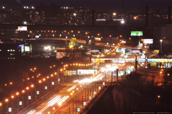 Ночной Димитровский мост Новосибирск