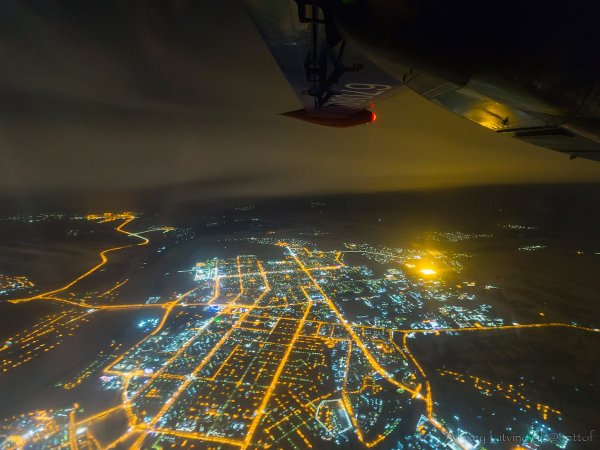 Вид с самолета ночью