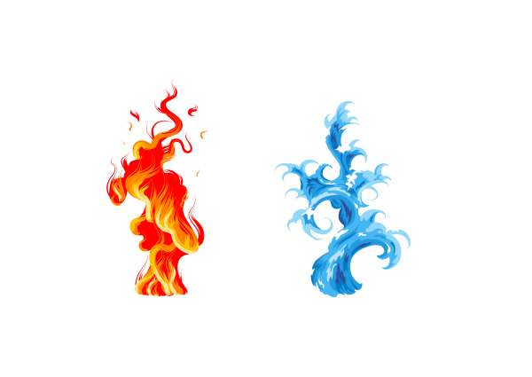 Огонь и вода рисунок
