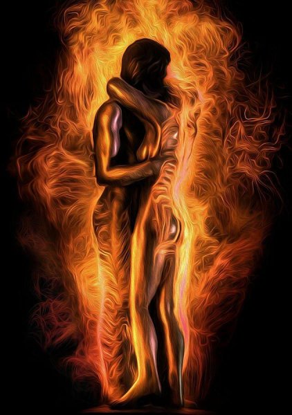 Мужчина и женщина в огне