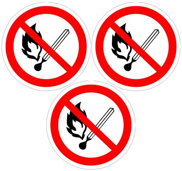 Знаки р 02 «запрещается пользоваться открытым огнем» 200мм, (круглый)