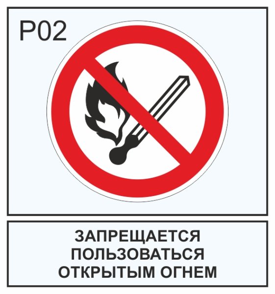 Табличка пользование открытым огнем запрещено