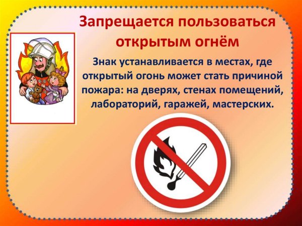 Знаки по пожарной безопасности для детей